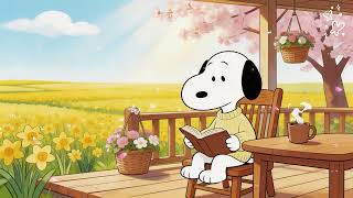 🌼 Snoopy’s Peaceful Spring Balcony 🌸 | Relaxing Lofi Beats for Study, Chill & Focus