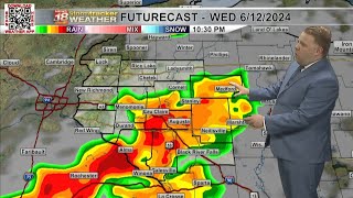 Chances for showers and thunderstorms expected next two days; some severe weather possible