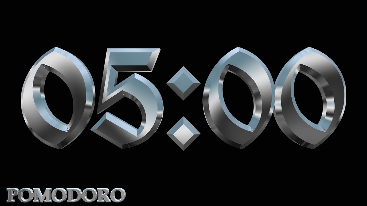 5 Minute Silver Timer - Study - Work - Deep Focus - Countdown Timer ...