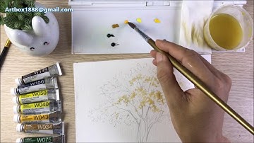 Bài 2 : học vẽ cây bằng màu nước (bản chi tiết)