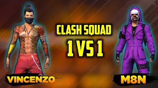 Vincenzo Vs M8n 1 Vs 1 Clash Squad Free Fire Who Will Win Youtube