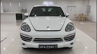 Porsche Cayenne Diesel V6 White 2014 Rear Entertainment - SKQ3940Y