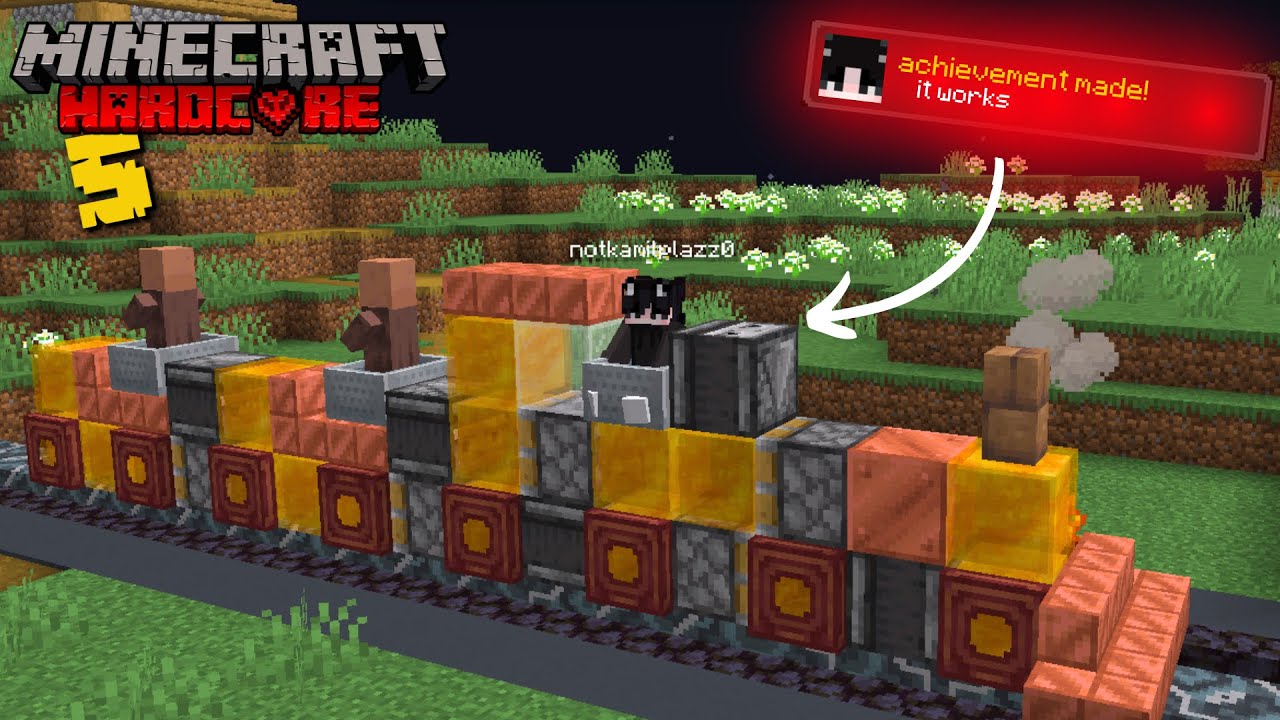 Minecraft Lfhs I Built a Working Train in Minecraft Hardcore!!!! - YouTube