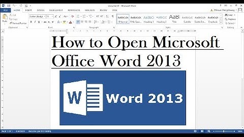 How to Open Microsoft Office Word 2013 [ English ]
