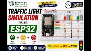 🚦 Traffic Light Simulation using ESP32 | Arduino Traffic Signal Project | Beginner ESP32