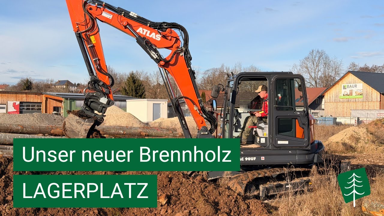 Unser Brennholzplatz im Schwarzwald wird vorbereitet: ATLAS AC 90UF im Einsatz