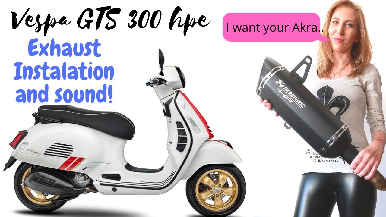 Vespa gts 300 hpe Аkrapovic exhaust install