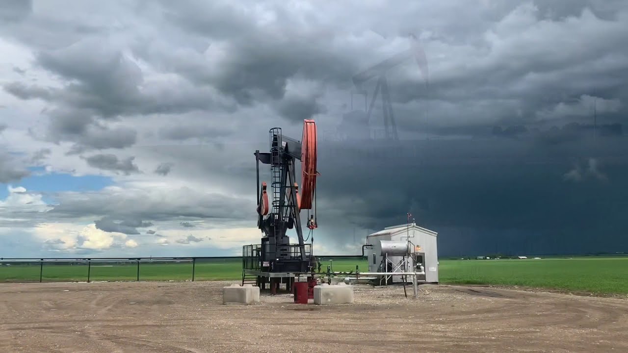 Alberta Prairies and Oil Fields In Summer