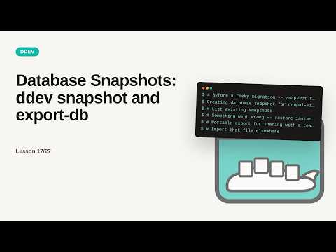 Database Snapshots: ddev snapshot and export-db | DDEV Tutorial for Beginners