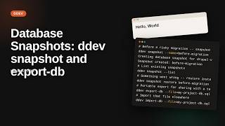 Database Snapshots: ddev snapshot and export-db | DDEV Tutorial for Beginners