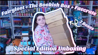 ✨STACKED BOOK UNBOXING (7 Boxes - Fairyloot, The Bookish Box, Faecrate Special Editions) #Booktube ✨