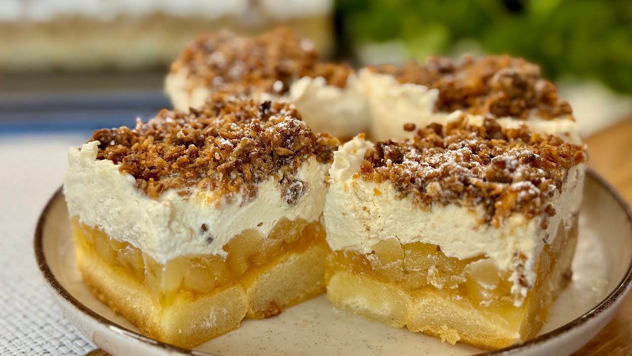 Hit sezonu jabłkowego! Szarlotka bez pieczenia z obłędną kruszonką🔥🔥🔥