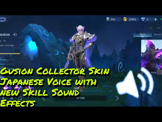 Gusion Collector Skin Japanese Voice with new Skill Sound Effects | Skin Script class=