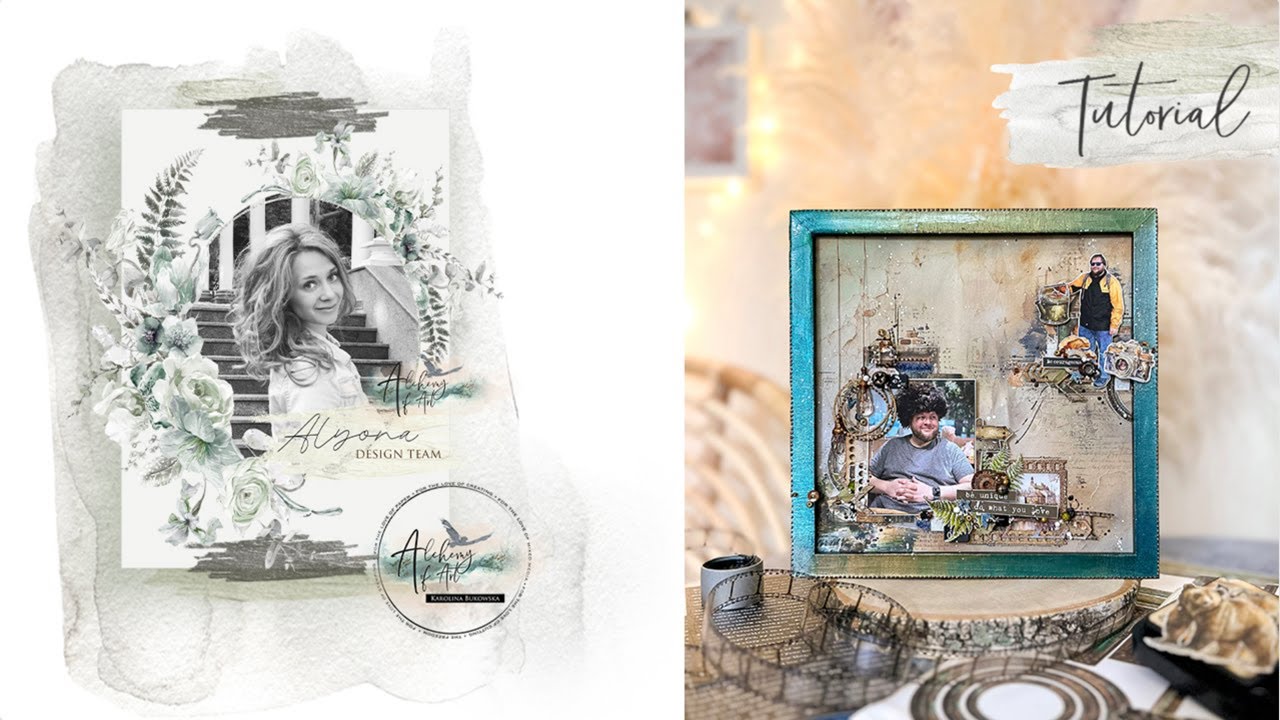 TUTORIAL#5 for Alchemy of Art brand •|• Мастер-класс по скрапбукингу. Мужская страничка в рамке