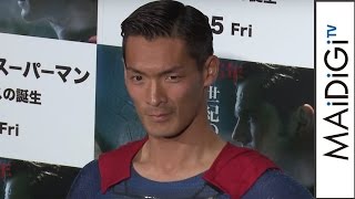 槙野智章選手の“七三ヘア”が固い？「ヘディングでも崩れない！」と実践！映画「バットマンVSスーパーマン ジャスティスの誕生」イベント2