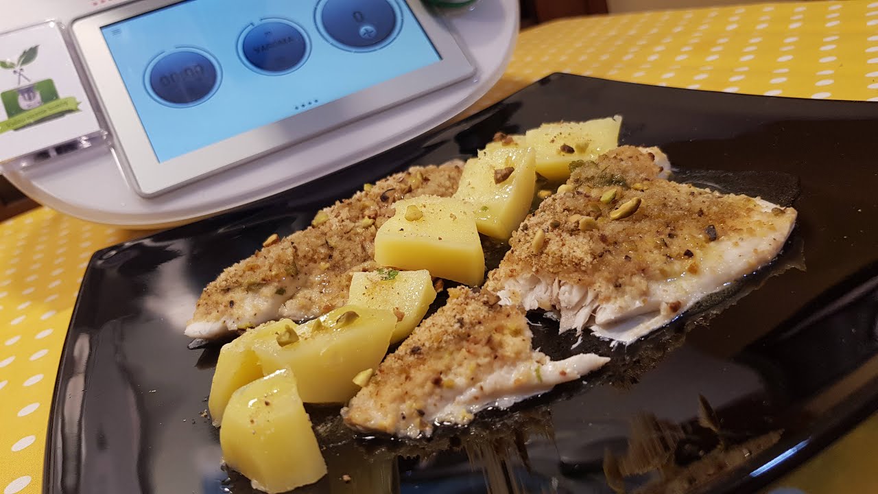 Filetti di orata con pistacchi e patate per bimby TM7 TM6 TM5 TM31 TM21