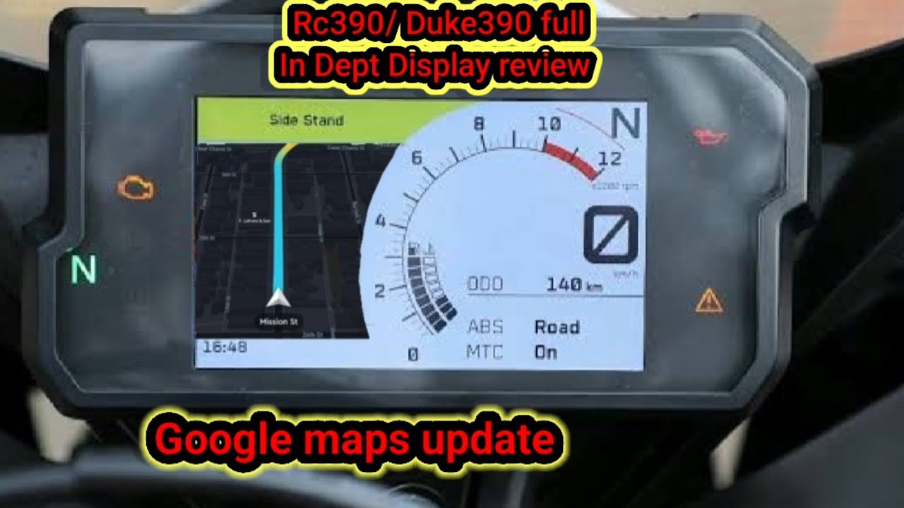 KTM RC 390 full TFT display explained in detail||Unlock the Google maps feature.