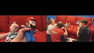 SML Movie: Mario Sells Jeffy! Side By Side