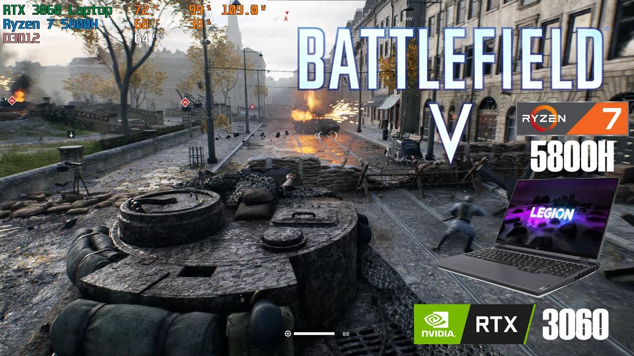 Battlefield V : Ultra 1080p + Ray Tracing ON : Lenovo Legion (2021) RTX ...