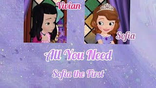 All You Need Lyrics | Sofia the First | Colour Coded