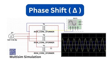 Three Phase (Delta-Connection) Transformer Phase Shift simulated in Multisim