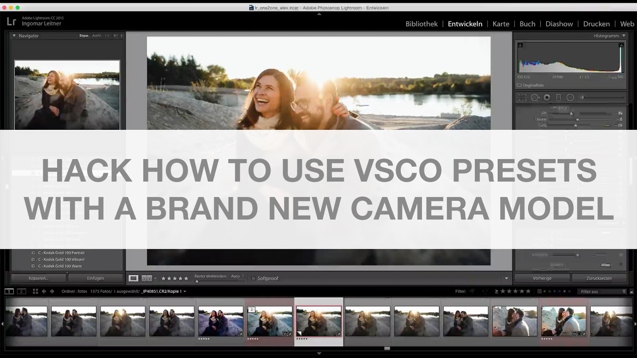 Hack How to use Vsco Lightroom Presets with a brand new Camera
