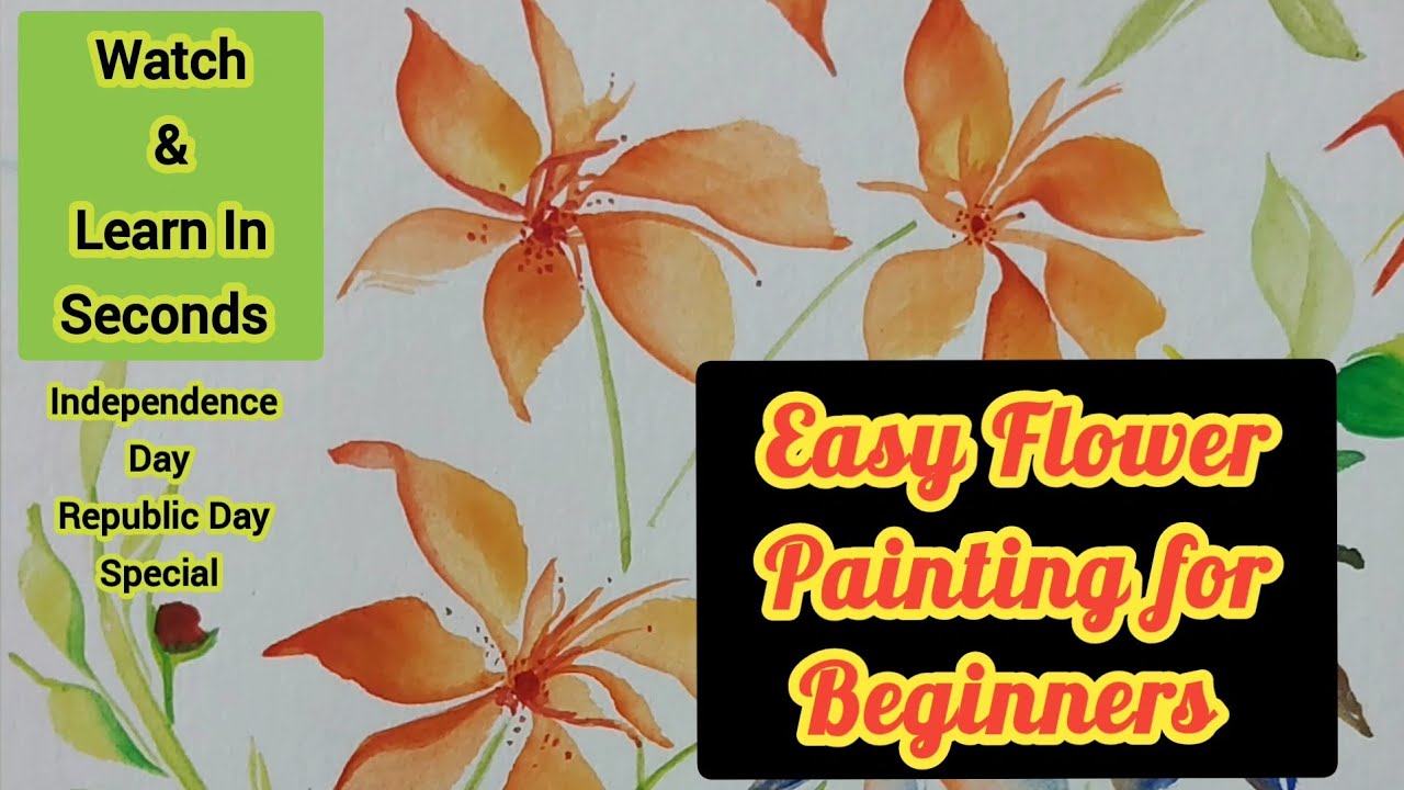 How To Paint One Stroke Flowers Easily l Beautiful Flower Painting l