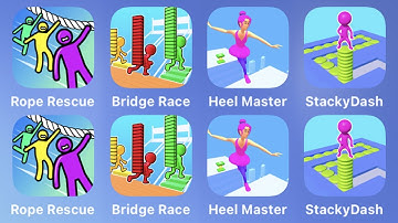 Rope Rescue, Bridge Race, Heel Master, Stacky Dash Mobile Color Game ASMR iOS,Android Gameplay