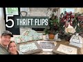 5 Quick French Country Home Decor Thrift Flips Using IOD Molds, Transfers and Paint Inlays