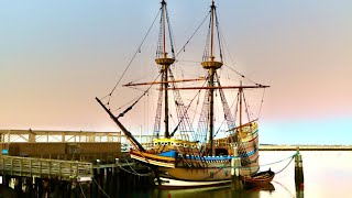 The Mayflower II and Plymouth Rock, Plymouth, Massachusetts