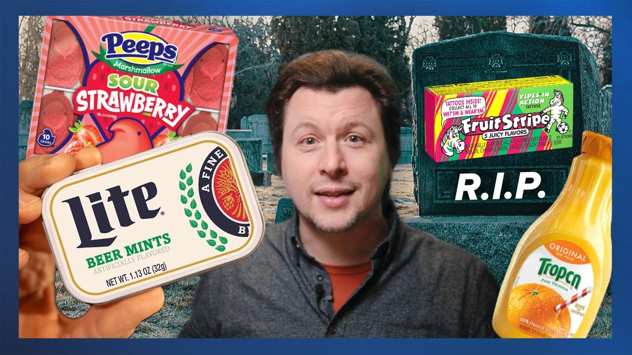 Miller Lite Beer Mints, AIFree Orange Juice, R.I.P. Fruit Stripe Gum
