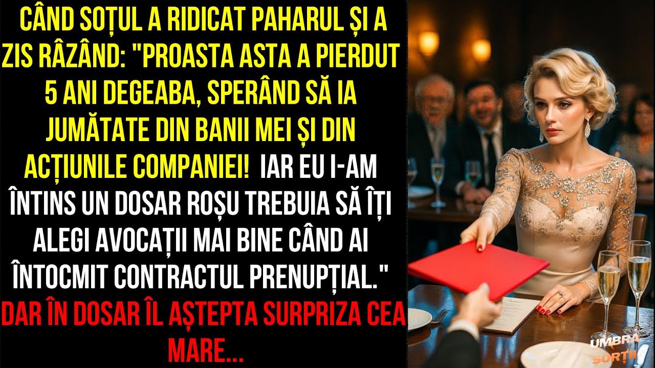 CÂND SOȚUL A RIDICAT PAHARUL ȘI A ZIS RÂZÂND:PROASTA ASTA A PIERDUT 5 ANI DEGEABA, SPERÂND SĂ IA...