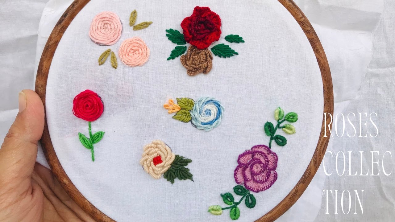 Dzel 6 Roses 🥀 | How to stitch roses? | Roses collection tutorial for ...
