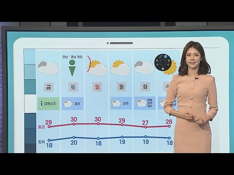[날씨클릭] 오후 내륙 중심 소나기…내일부터 다시 낮더위 / 연합뉴스TV (YonhapnewsTV)