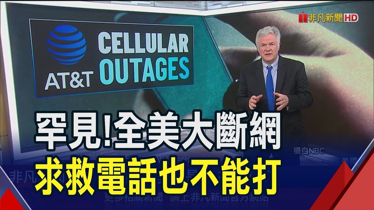全美大斷網!三大通訊業罕見同時斷訊 電信龍頭AT&T災情最慘 一度逾7萬人斷網｜非凡財經新聞｜20240223 - YouTube
