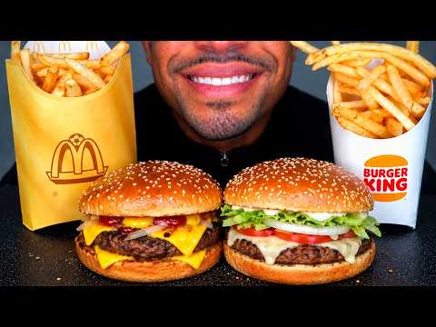 ASMR MCDONALD'S VS BURGER KING MUKBANG | EATING BIG MAC VS WHOPPER *BIG BITES CHALLENGE | NO TALKING
