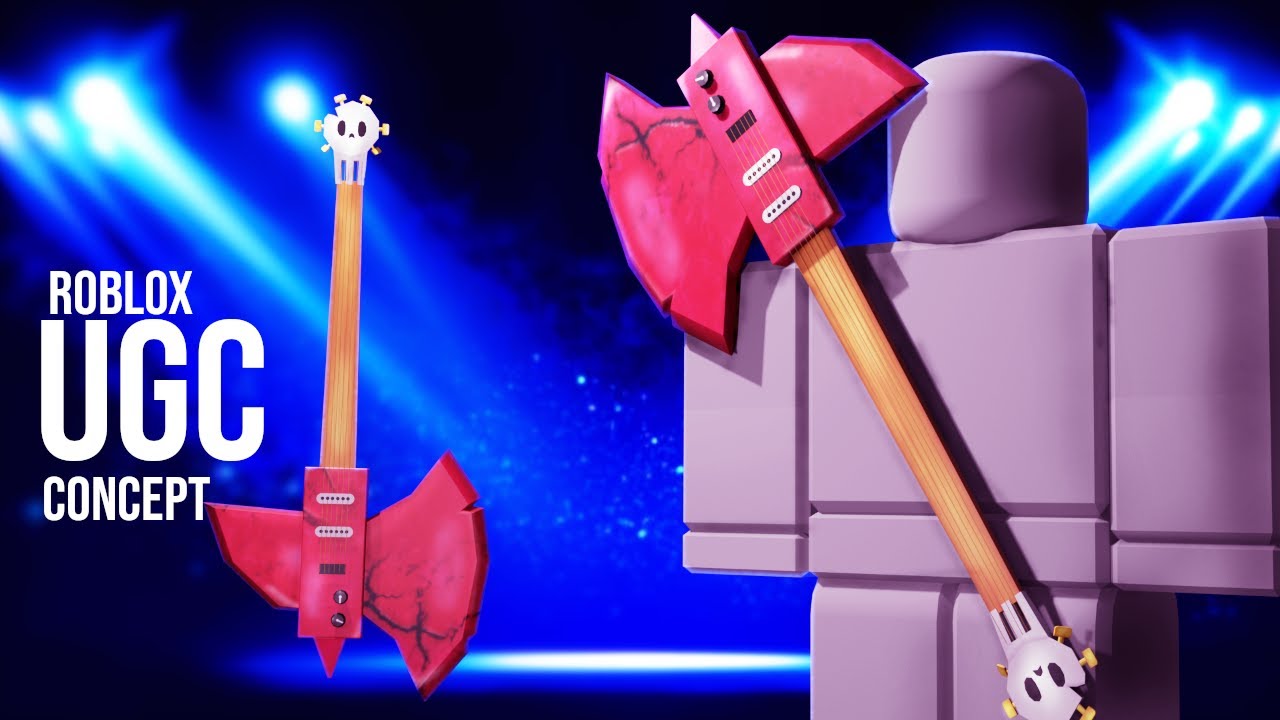 guitarra concepto ROBLOX UGC BLENDER, GUITAR UGC practicando mochila