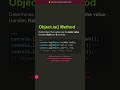 ⚡ Object.is() Method | Real-World JavaScript #Shorts