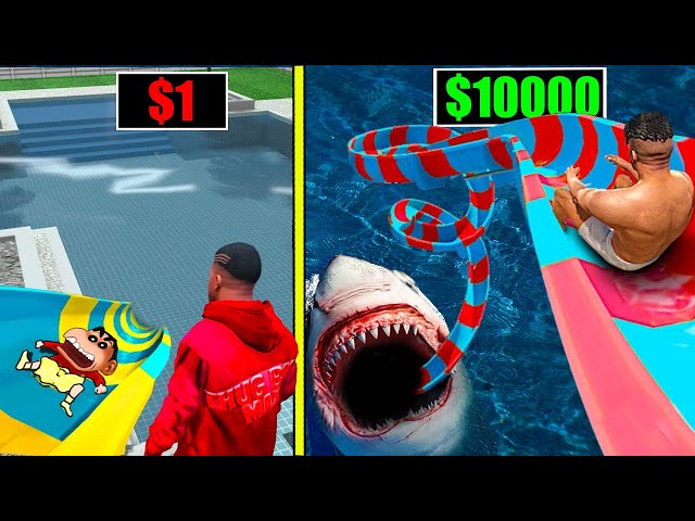 SALTANDO desde TOBOGÁN de $1 vs $1,000,000 en GTA 5! 💰🌊