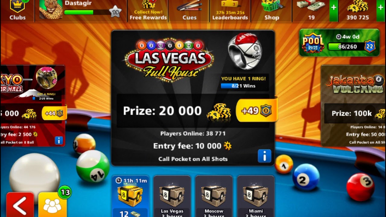 How to play Las Vegas in 8 ball pool and win it. YouTube