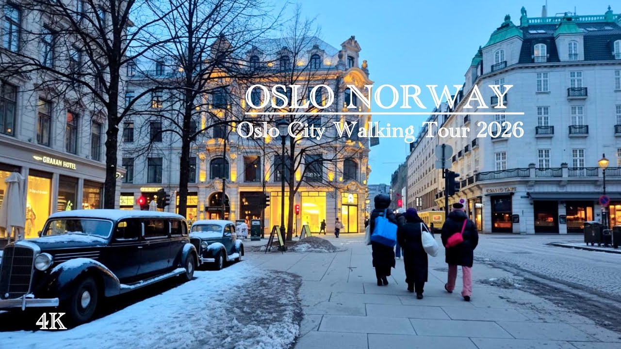 OSLO NORWAY, Oslo City Walking Tour 2026!🇳🇴❄️ Virtual walking Tour! 4K