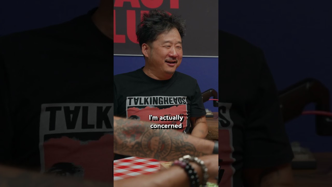 Guy Fieri feeds Bobby Lee and Andrew Santino the *@BadFriends Pizza*