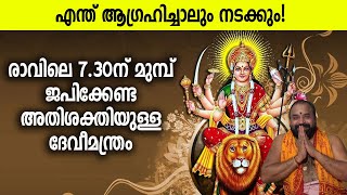 എന്ത് ആഗ്രഹിച്ചാലും നടക്കും!; രാവിലെ 7.30ന് മുമ്പ് ജപിക്കേണ്ട അതിശക്തിയുള്ള ദേവീമന്ത്രം  #devimantra