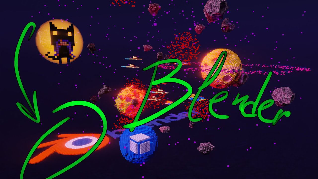 Импорт космической сцены magicavoxel в blender