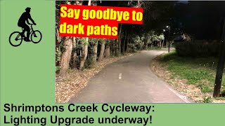 Shrimptons Creek Cycleway - New bike path lighting upgrade for safe night cycling