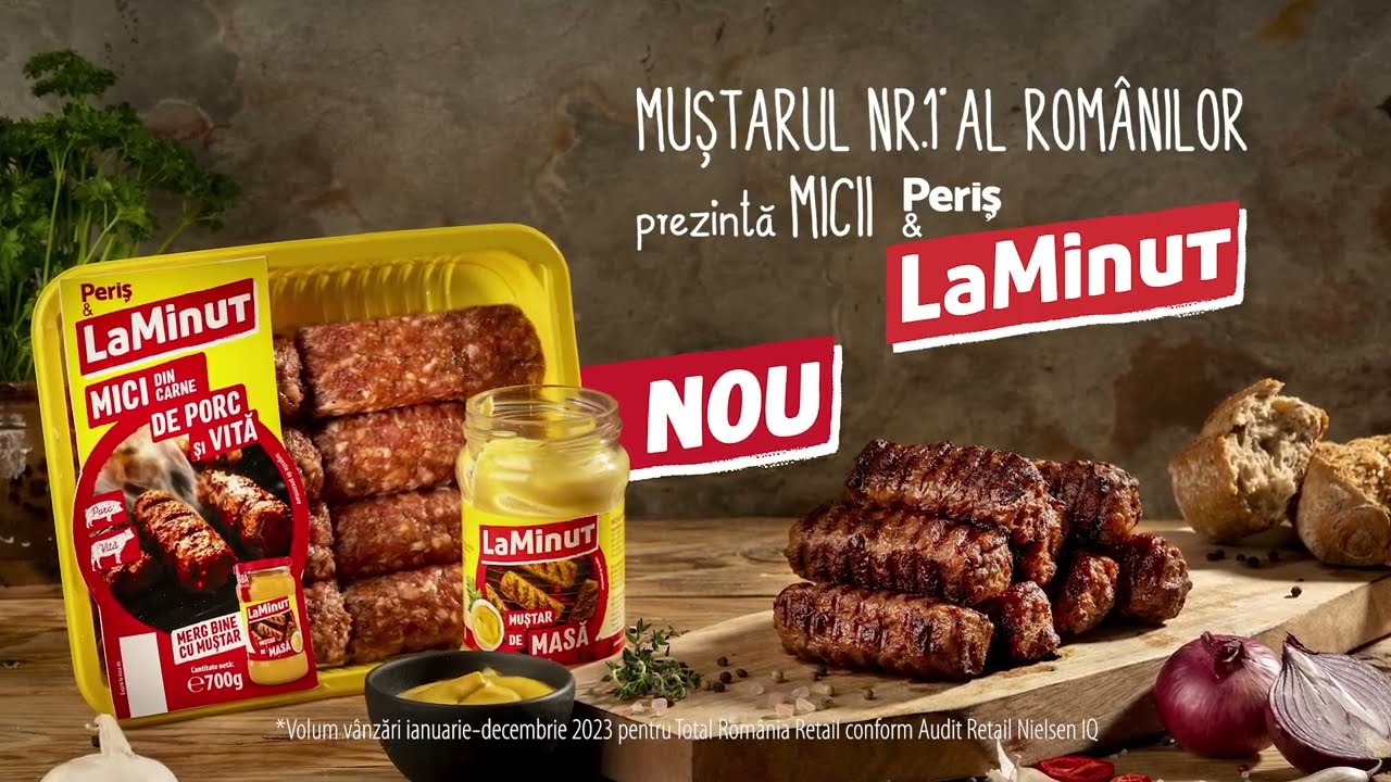 * Volum vânzări ianuarie - decembrie 2023 pentru Total România Retail conform Audit Retail Nilsen IQ.https://laminut.ro/https://www.facebook.com/LaMinuthttps://www.instagram.com/laminutmustar