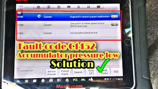 C1452 Accumulator pressure low easy solution.