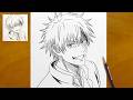 How to Draw Gojo Satoru from Jujutsu Kaisen || Step by Step Anime Drawing