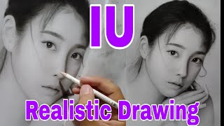 Charcoal/Graphite Drawing of IU | Realistic Portrait | time-lapse