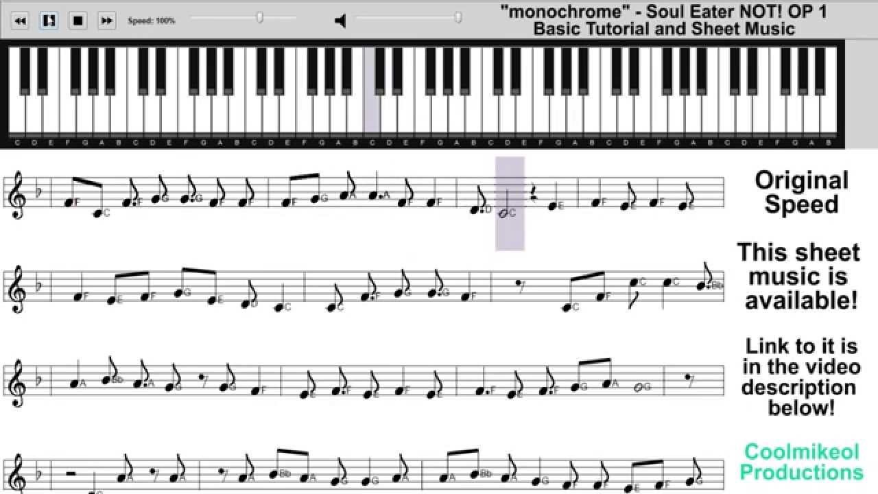 soul eater not monochrome piano tutorial youtube soul eater resonance piano sheet music
